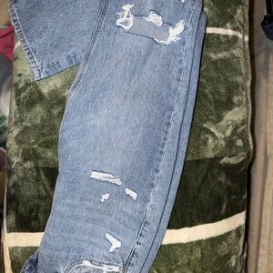 Flying Monkey Mid Rise Wide Leg Jeans Distressed Light Wash 26x34 NWOT